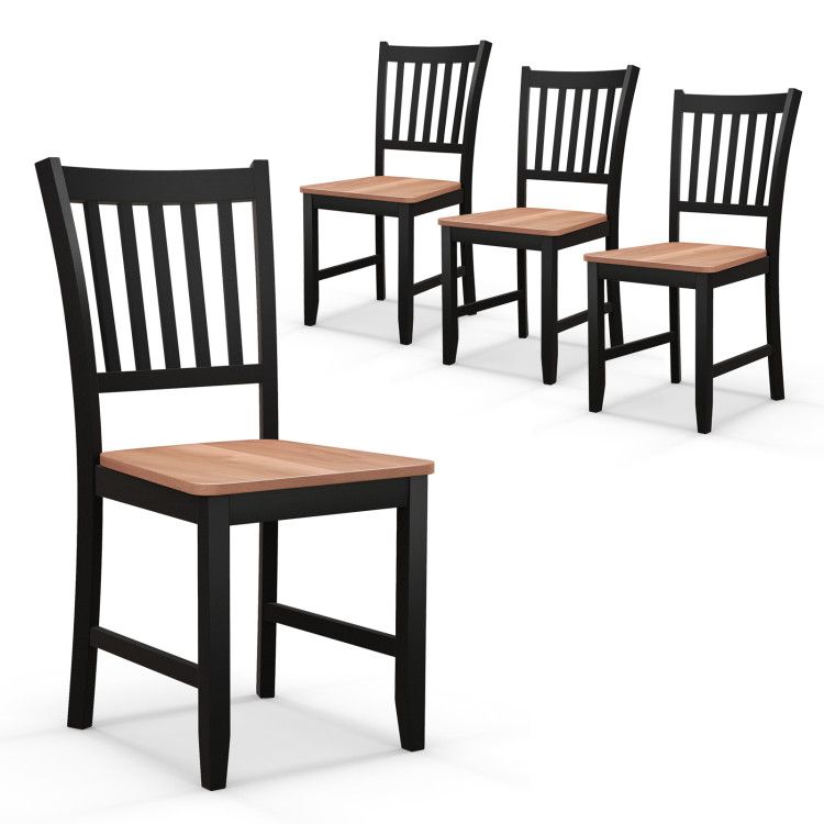 Set of 4 Dining Chair Spindle Back Wooden Legs Set of 4 Dining Chair Spindle Back Wooden Legs