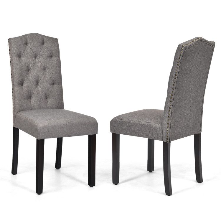 Set of 2 Modern Tufted Dining Chairs with Padded Seat Set of 2 Modern Tufted Dining Chairs with Padded Seat