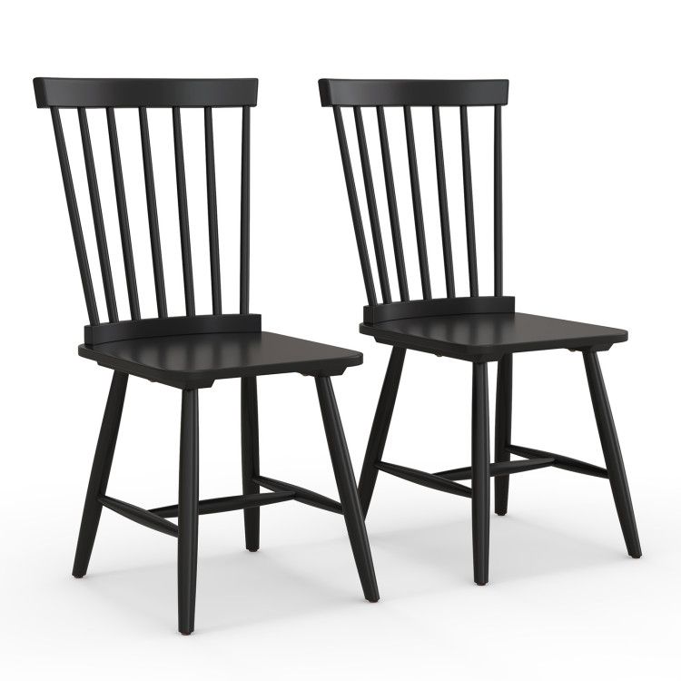 Set of 2 Windsor Dining Chairs with High Spindle Back Set of 2 Windsor Dining Chairs with High Spindle Back
