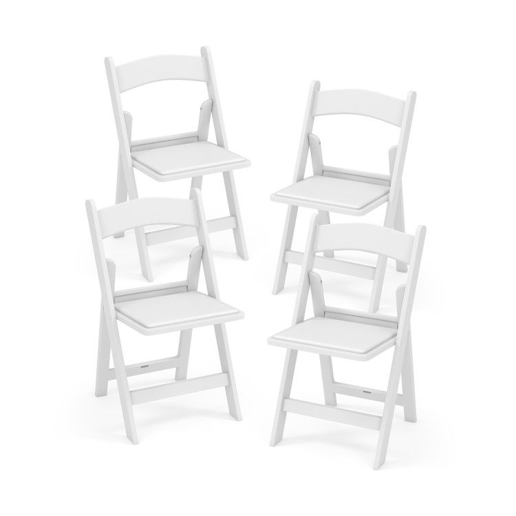4 Pack Resin Folding Chairs with Padded Seat
