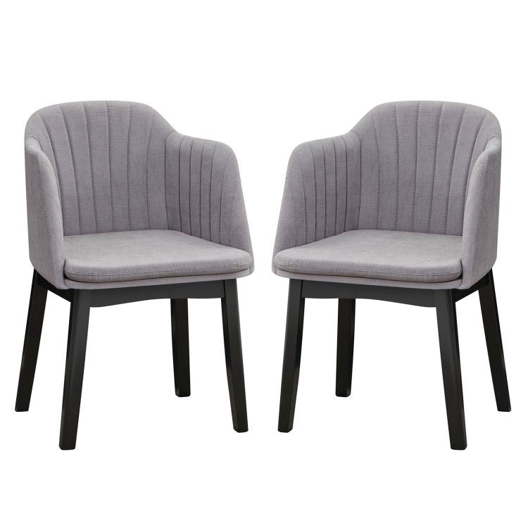 Upholstered Velvet Accent Modern Dining Chairs Set of 2 with Curved Backrests