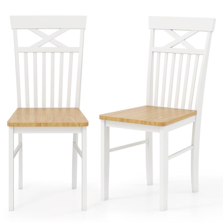 Wooden Kitchen Dining Chair Set of 2 with Rubber Wood Frame Wooden Kitchen Dining Chair Set of 2 with Rubber Wood Frame