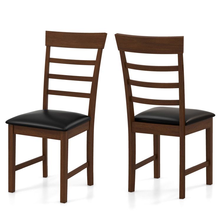 Wooden Dining Chair with Rubber Wood Frame Set of 2 Wooden Dining Chair with Rubber Wood Frame Set of 2