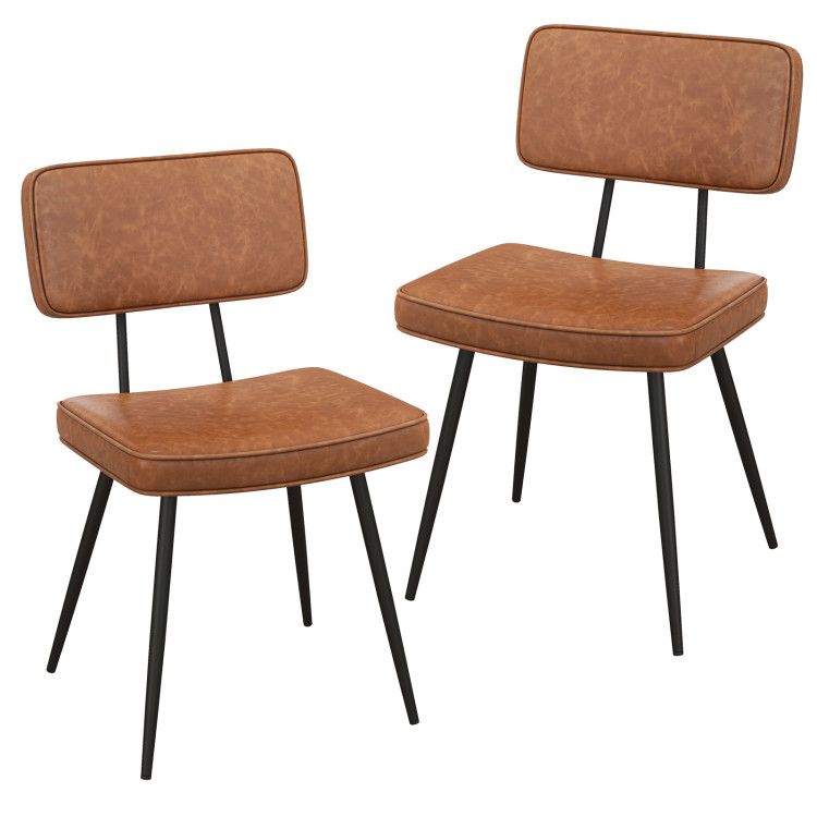 Dining Chair Set of 2 with Padded Backrest and Seat