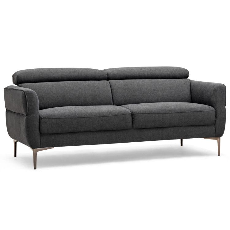 72.5 Inch Modern Fabric Loveseat Sofa Couch with Adjustable Headrest 72.5 Inch Modern Fabric Loveseat Sofa Couch with Adjustable Headrest