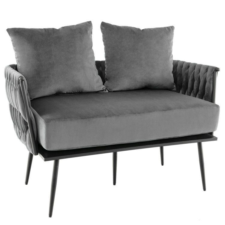 Modern Loveseat Sofa Upholstered Dutch Velvet Sofa Couch Modern Loveseat Sofa Upholstered Dutch Velvet Sofa Couch