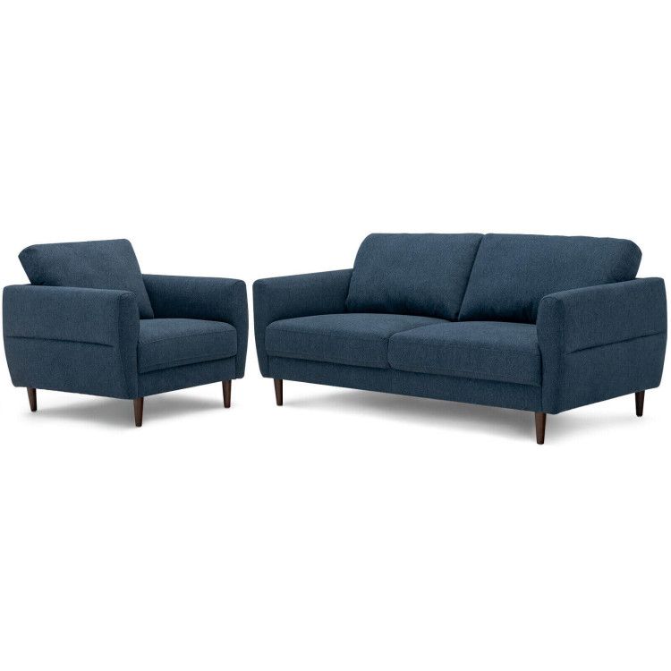 2 Pieces Modern Upholstered Sofa Set with Removable Cushion Covers 2 Pieces Modern Upholstered Sofa Set with Removable Cushion Covers