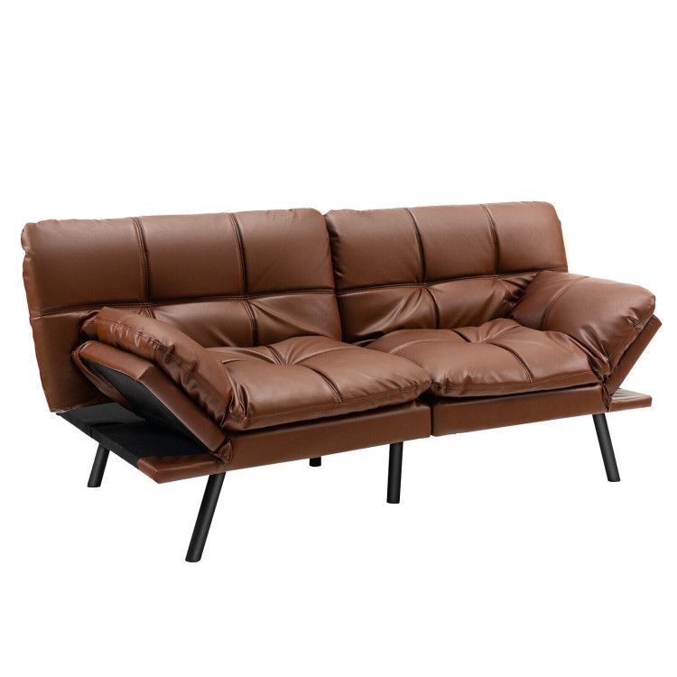Convertible Memory Foam Futon Sofa Bed with Adjustable Armrest Convertible Memory Foam Futon Sofa Bed with Adjustable Armrest
