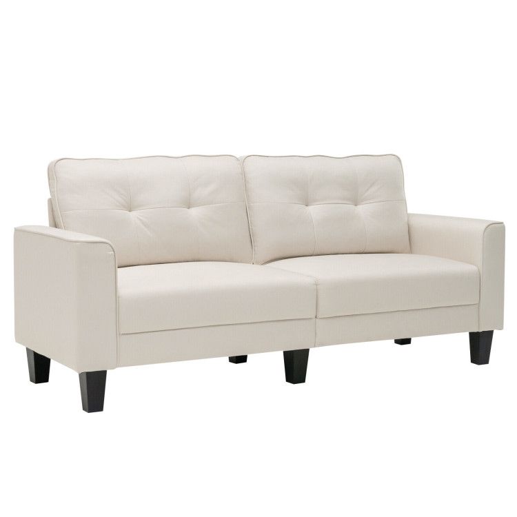 79.5 Inch Fabric Loveseat Sofa with 2 Removable Back Cushions 79.5 Inch Fabric Loveseat Sofa with 2 Removable Back Cushions