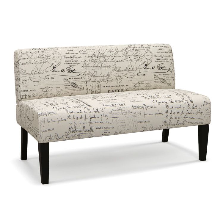 Living Room Wooden Leg Armless Loveseat Sofa