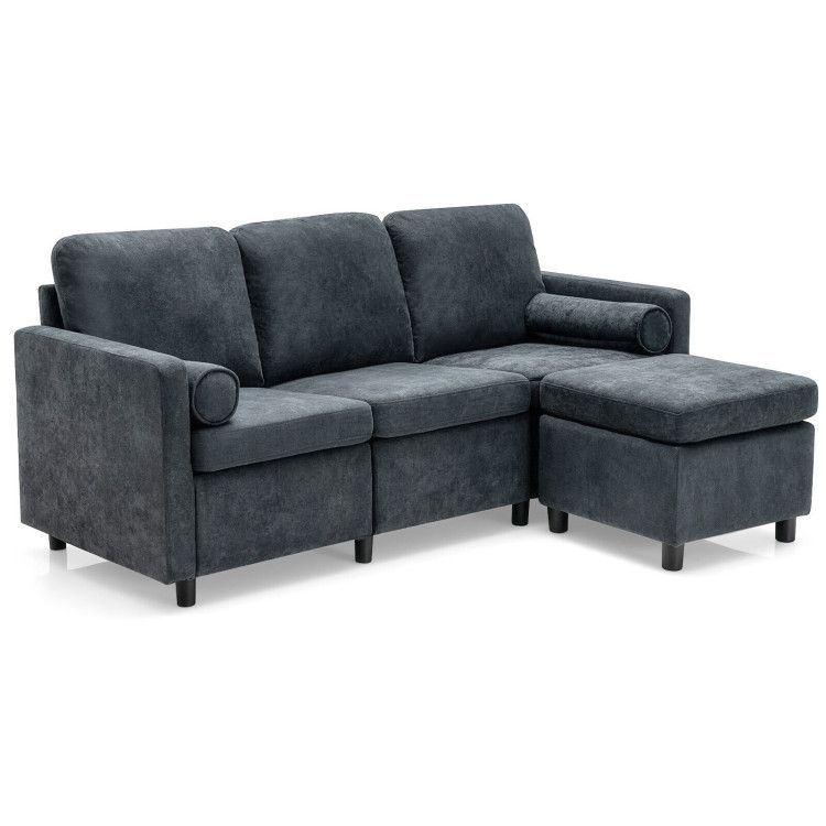 3 Seats L-Shaped Movable Convertible Sectional Sofa with Ottoman 3 Seats L-Shaped Movable Convertible Sectional Sofa with Ottoman