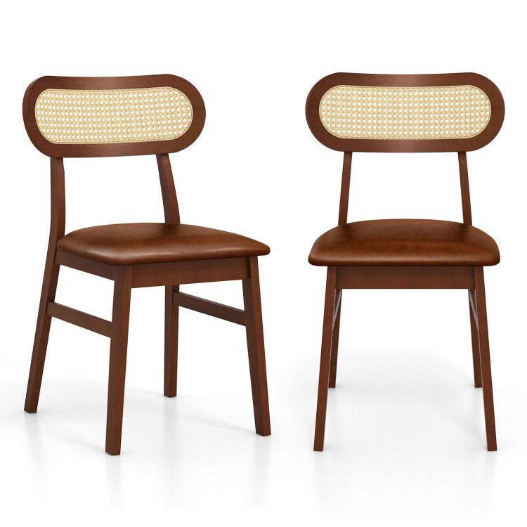 Indoor Mid Century Wood Dining Chairs Set of 2  for Dining Room