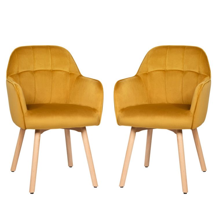 2 Pieces Mid-Back Accent Leisure Armchair Set