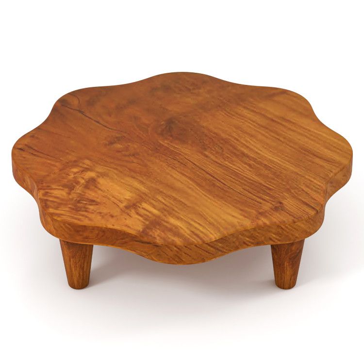 16" Teak Wood Pedestal Stand for Aroma and Snacks
