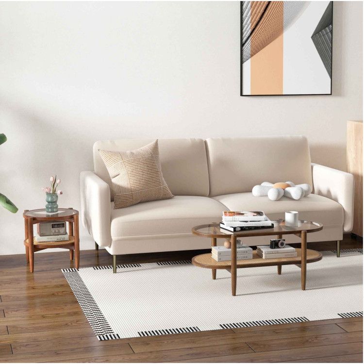Modern Living Room Set: Loveseat, Armchair, Side Table & Coffee Table