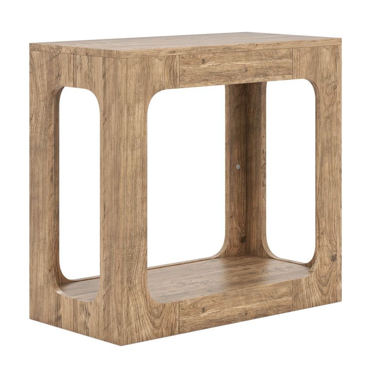 2-Tier End Table with Storage Shelf for Living Room