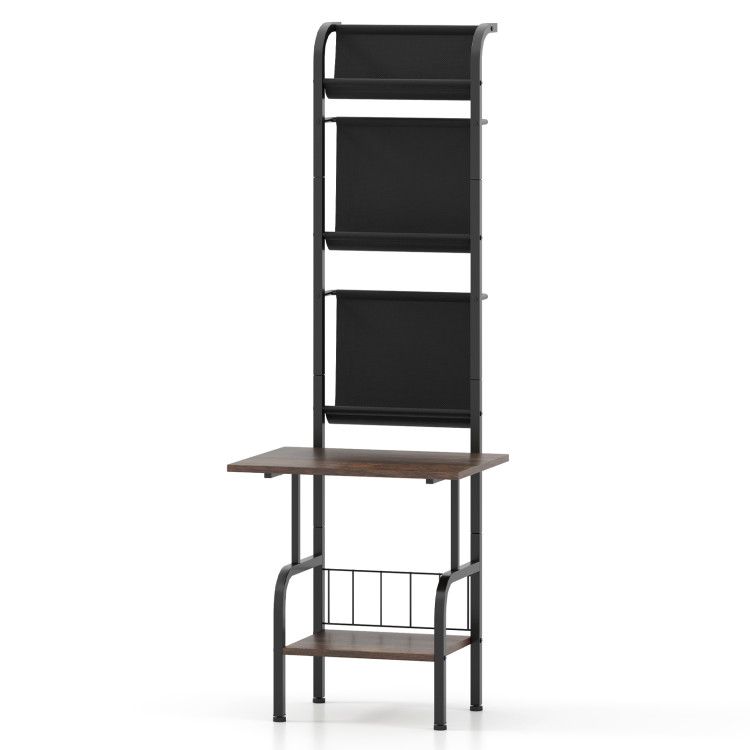 5-Tier Record Player Stand with Vinyl Display Shelf and Record Holder