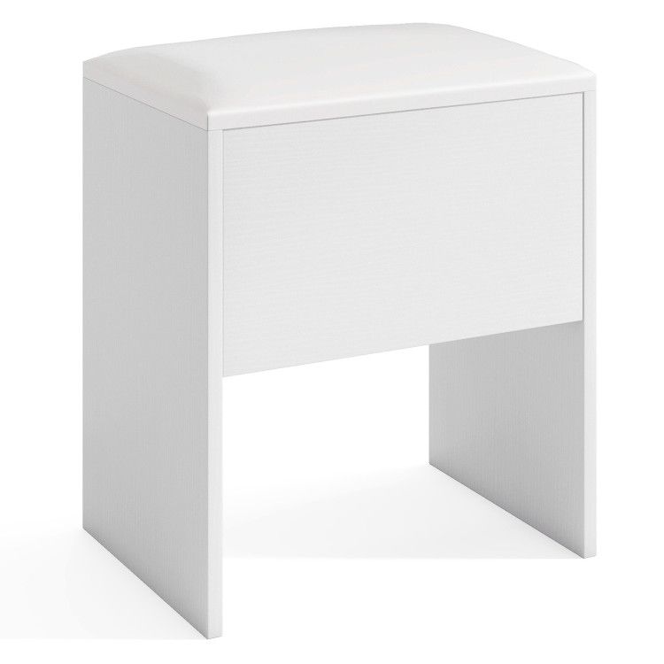 Vanity Stool Flip Top Storage Stool with Soft Padded Seat