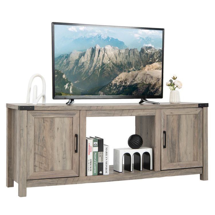 Electric Fireplace TV Stand with Storage Cabinets for TVs up to 70 Inch (not included the fireplace)