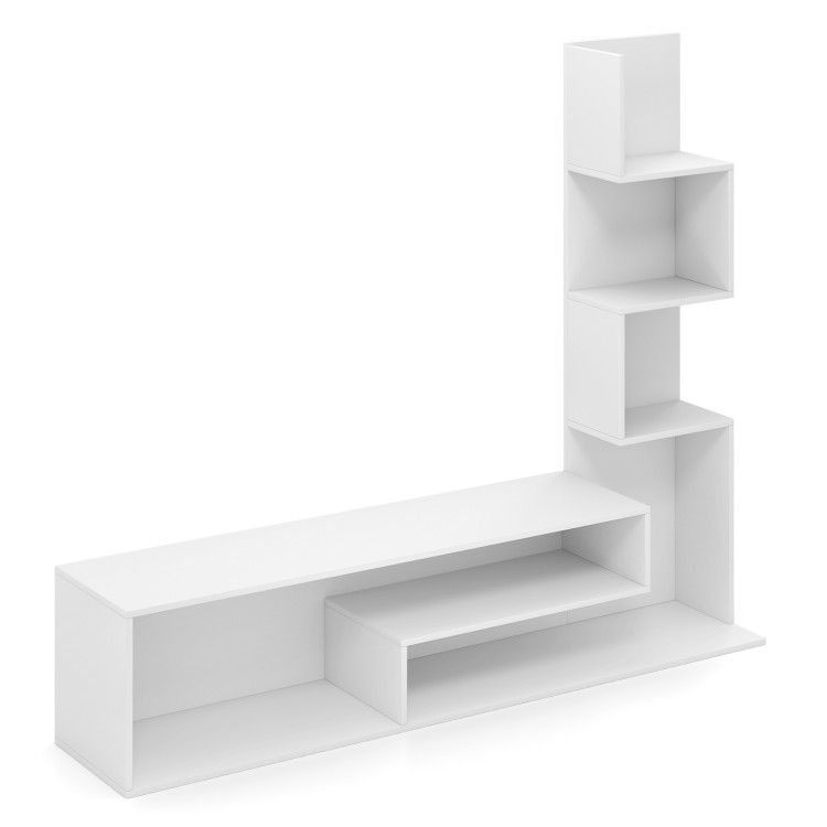 Cube TV Stand for TVs up to 50 Inch Media Console Table with Storage Shelves