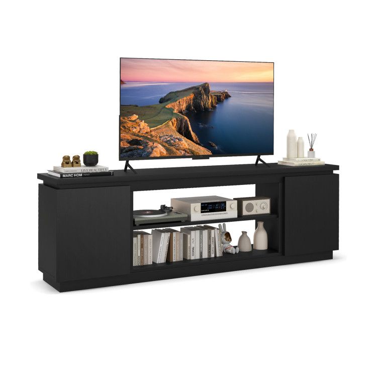 TV Cabinet with 3 Adjustable Shelves and Anti-Tipping Kits for TVs up to 80 Inch