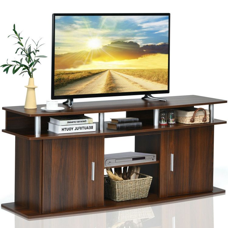 63 Inch TV Entertainment Console Center with 2 Cabinets 63 Inch TV Entertainment Console Center with 2 Cabinets