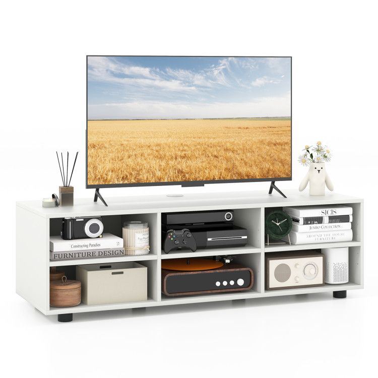 TV Stand for TV up to 55 Inch with 6 Storage Compartments TV Stand for TV up to 55 Inch with 6 Storage Compartments