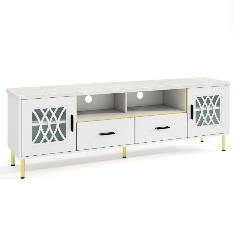 71 Inch TV Stand with Glass Doors for 80 Inch TVs 71 Inch TV Stand with Glass Doors for 80 Inch TVs
