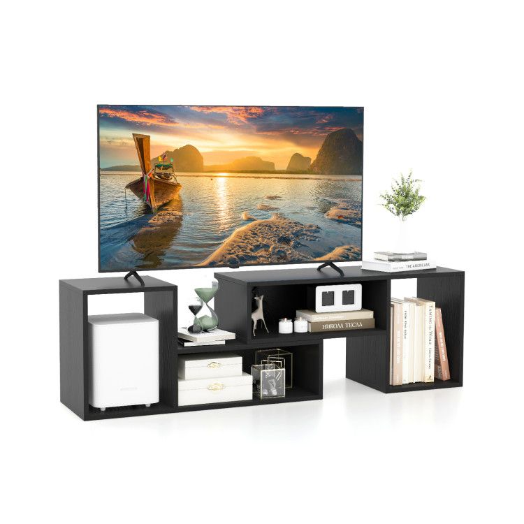 2 Pieces Adjustable TV Stand for TVs up to 55 Inch with Storage Cubes 2 Pieces Adjustable TV Stand for TVs up to 55 Inch with Storage Cubes
