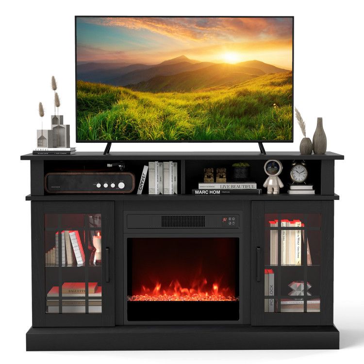 TV Stand with Electric Fireplace LED Lights and Remote Controls for TVs Up to 40 Inch TV Stand with Electric Fireplace LED Lights and Remote Controls for TVs Up to 40 Inch