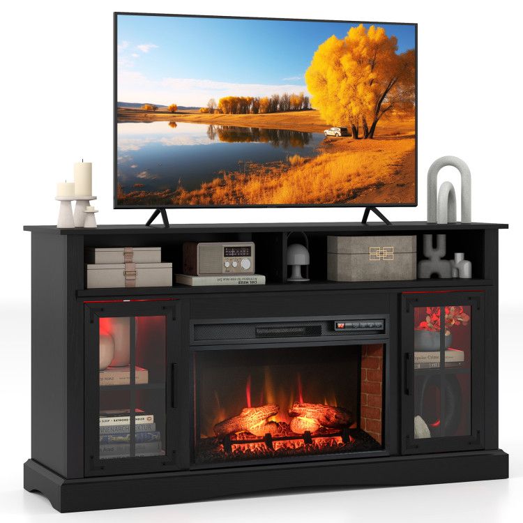 Fireplace TV Stand with Remote Controls and Thermostat for TVs Up to 50 Inch Fireplace TV Stand with Remote Controls and Thermostat for TVs Up to 50 Inch