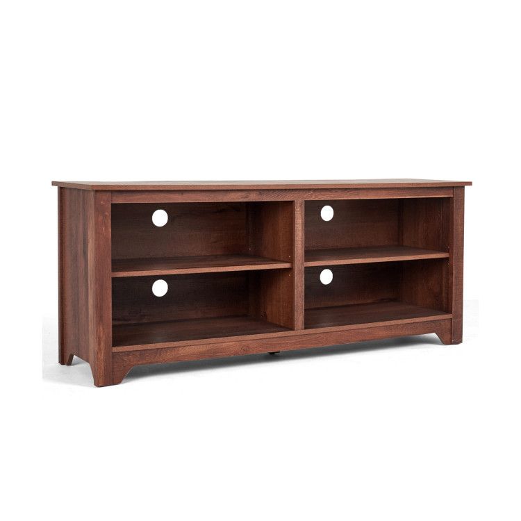 58 Inch Wood TV Stand for TVs up to 65 Inches with 4 Open Storage Shelves 58 Inch Wood TV Stand for TVs up to 65 Inches with 4 Open Storage Shelves