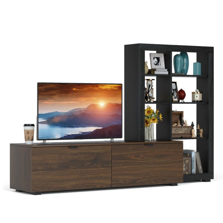 2-In-1 TV Stand with 4-tier Bookshelf for TVs up to 50 Inch 2-In-1 TV Stand with 4-tier Bookshelf for TVs up to 50 Inch