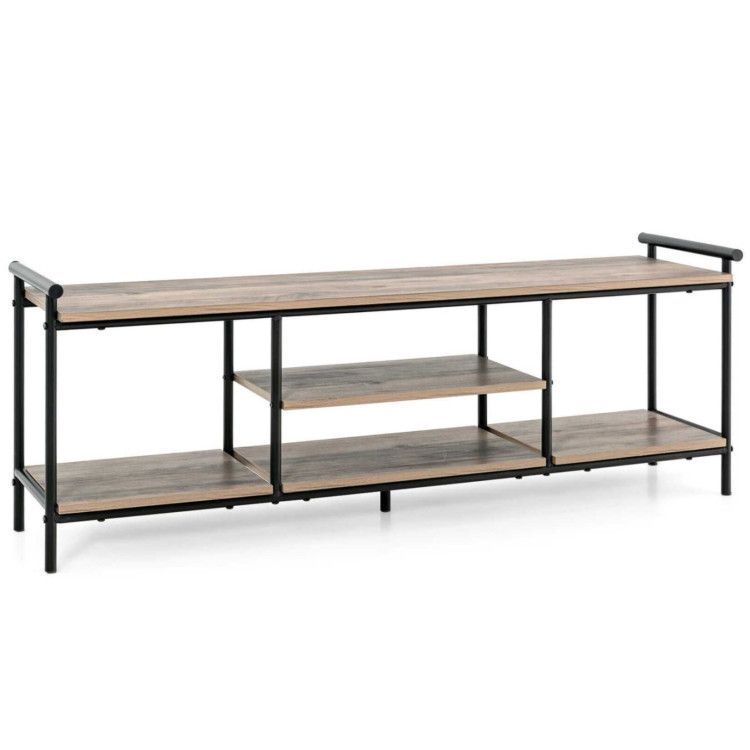 Industrial TV Stand for TVs up to 60 Inch with Storage Shelves Industrial TV Stand for TVs up to 60 Inch with Storage Shelves