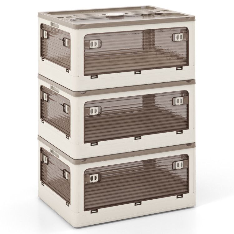 3-Pack Stackable Storage Bins with Lids with 5 Opening Ways 3-Pack Stackable Storage Bins with Lids with 5 Opening Ways