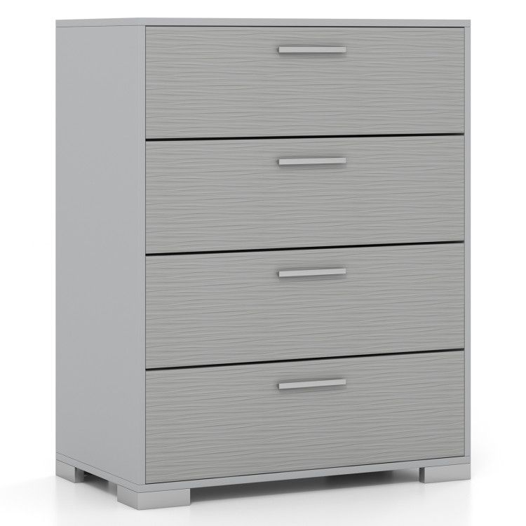 4 Drawer Storage Cabinet with Metal Legs Handles with Anti-Toppling Devices