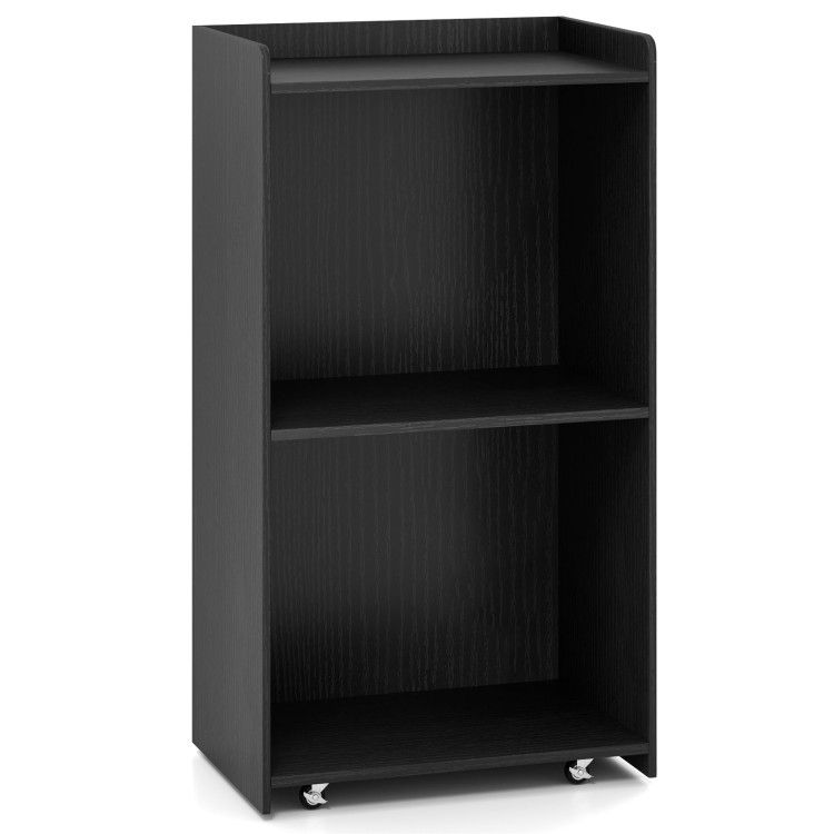 Rolling Podium Stand with 2 Shelves and Lockable Wheels Rolling Podium Stand with 2 Shelves and Lockable Wheels
