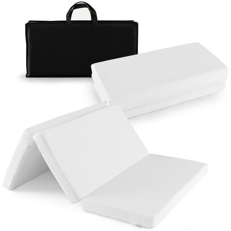 Portable Tri-fold Pack and Play Mattress Pad with Gel-Infused Memory Foam Portable Tri-fold Pack and Play Mattress Pad with Gel-Infused Memory Foam