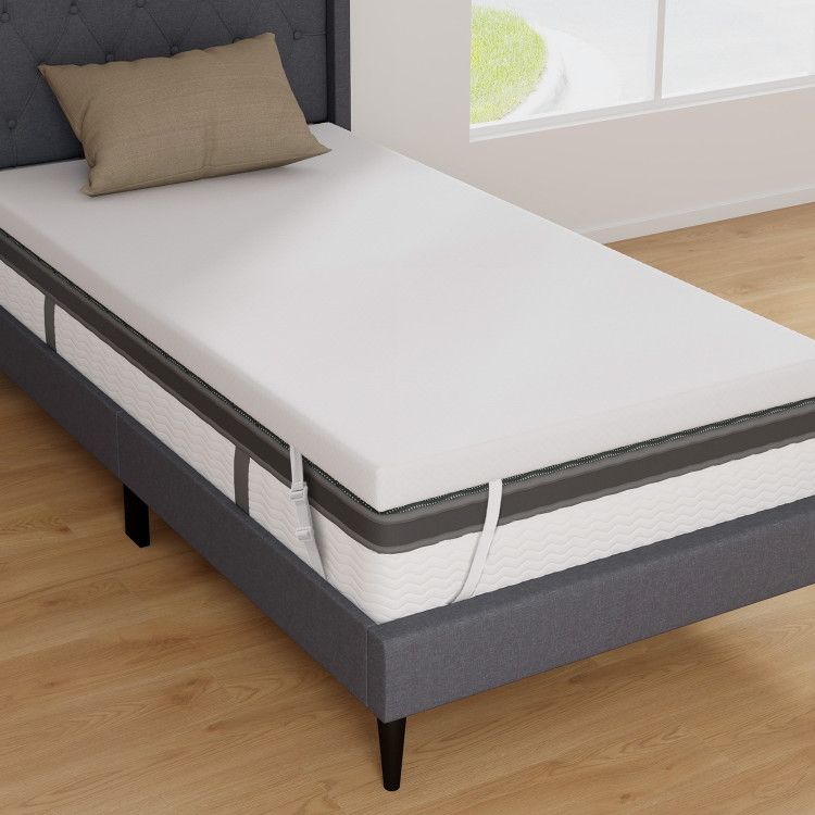 3 Inch Gel-Infused Memory Foam Mattress Topper with Removable Cover