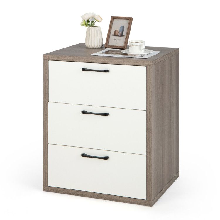 Modern Dresser Nightstand with 3 Slide-Out Drawers Modern Dresser Nightstand with 3 Slide-Out Drawers