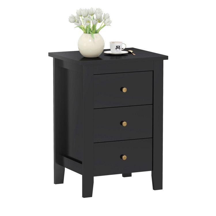 Modern Bedside Cabinet Nightstand with 3 Drawers for Living Room and Bedroom Modern Bedside Cabinet Nightstand with 3 Drawers for Living Room and Bedroom