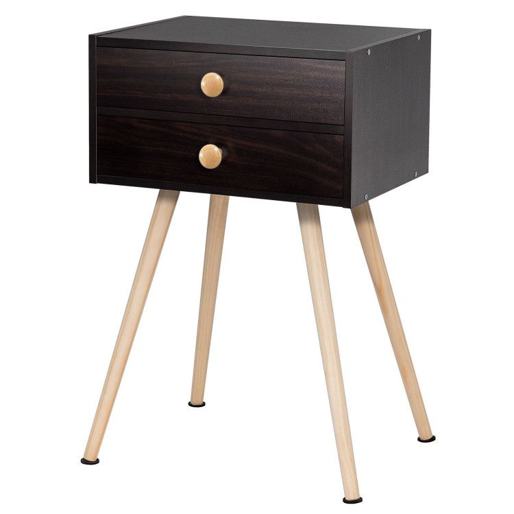 Midcentury Modern Bedside Table with 2 Drawers Midcentury Modern Bedside Table with 2 Drawers