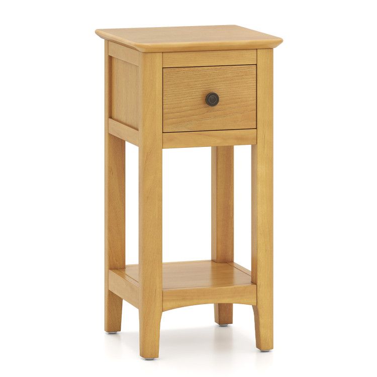 3-Tier Nightstand with Drawer and Open Storage Shelf 3-Tier Nightstand with Drawer and Open Storage Shelf