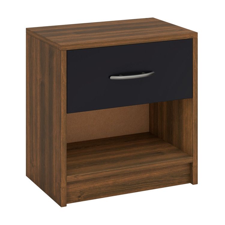 Bedside Table Nightstand with Drawer and Open Storage Shelf Bedside Table Nightstand with Drawer and Open Storage Shelf