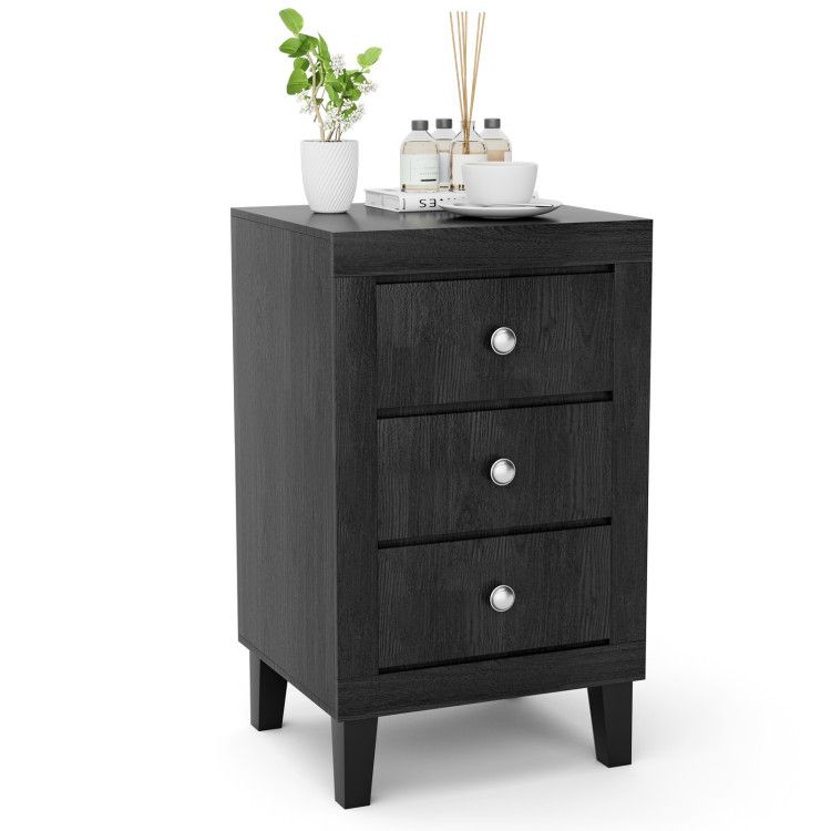Modern Nightstand with 3 Drawers for Bedroom Living Room Modern Nightstand with 3 Drawers for Bedroom Living Room