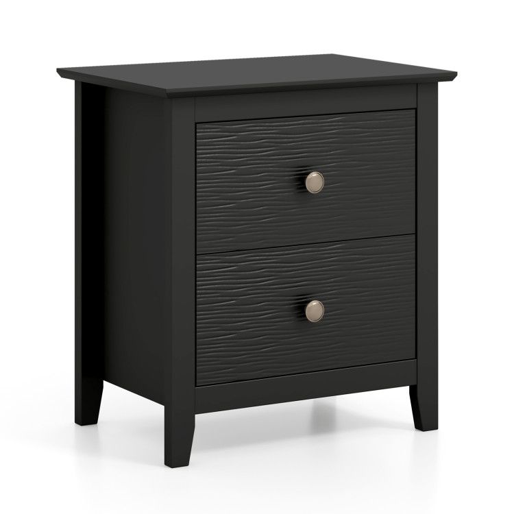Modern Nightstand with 2 Drawers for Small Spaces