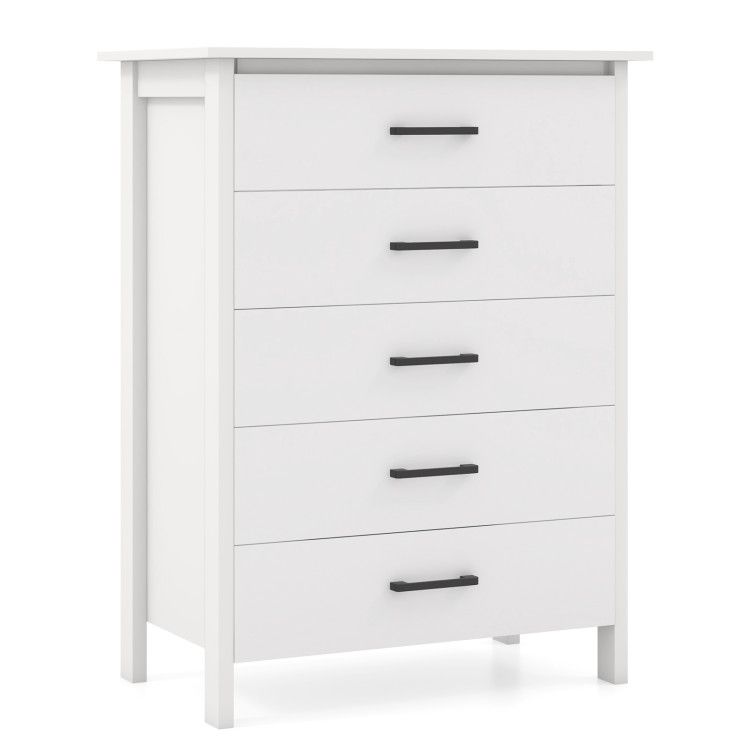 Modern 5-Drawer Multipurpose Chest Dresser with Metal Handles