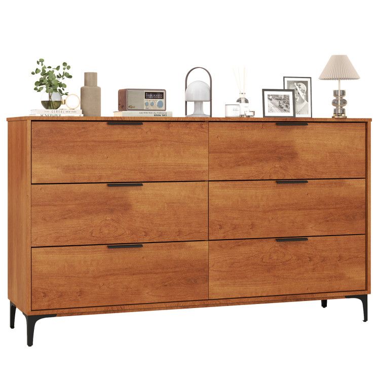 6-Drawer Dresser with Interlock System for Bedroom Living Room