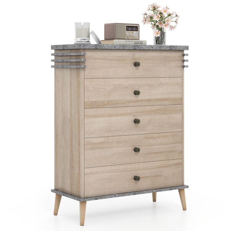 Farmhouse Chest Dresser of Drawers Tall Storage Organizer