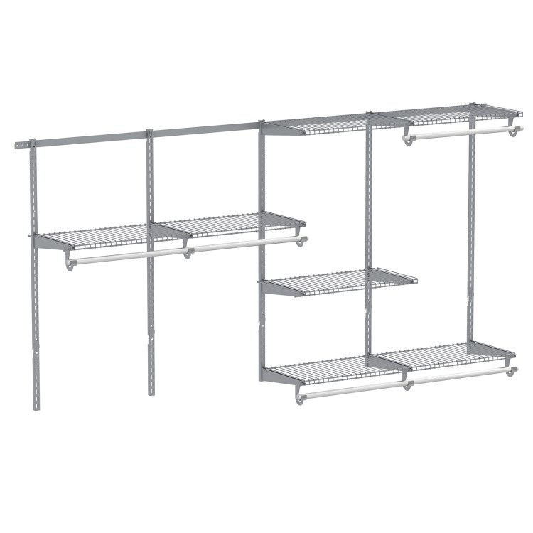 Closet System 4-8 FT Wall-Mounted Closet Shelves and Rod